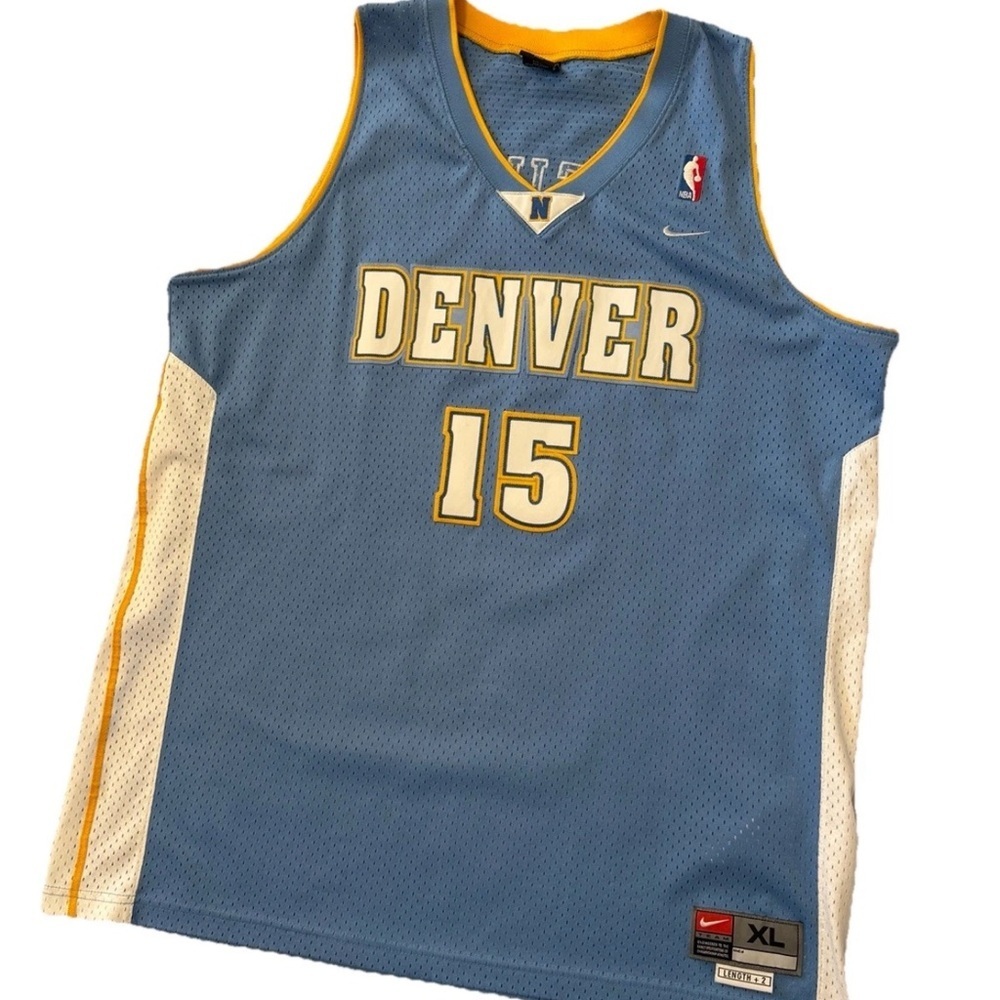Nike Carmelo Anthony Denver Nuggets NBA Jersey Mens XL Blue 15 Length +2